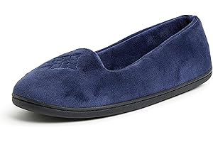Dearfoams Women's Rebecca Soft Memory Foam Lightweight House Shoes Cozy Loafer with Warm Lining and Wide Widths Slipper