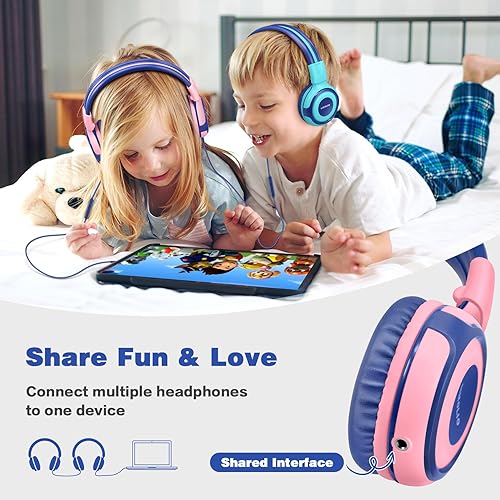 SIMOLIO Kids Headphones with Cord, 75dB/85dB/94dB Volume Limited