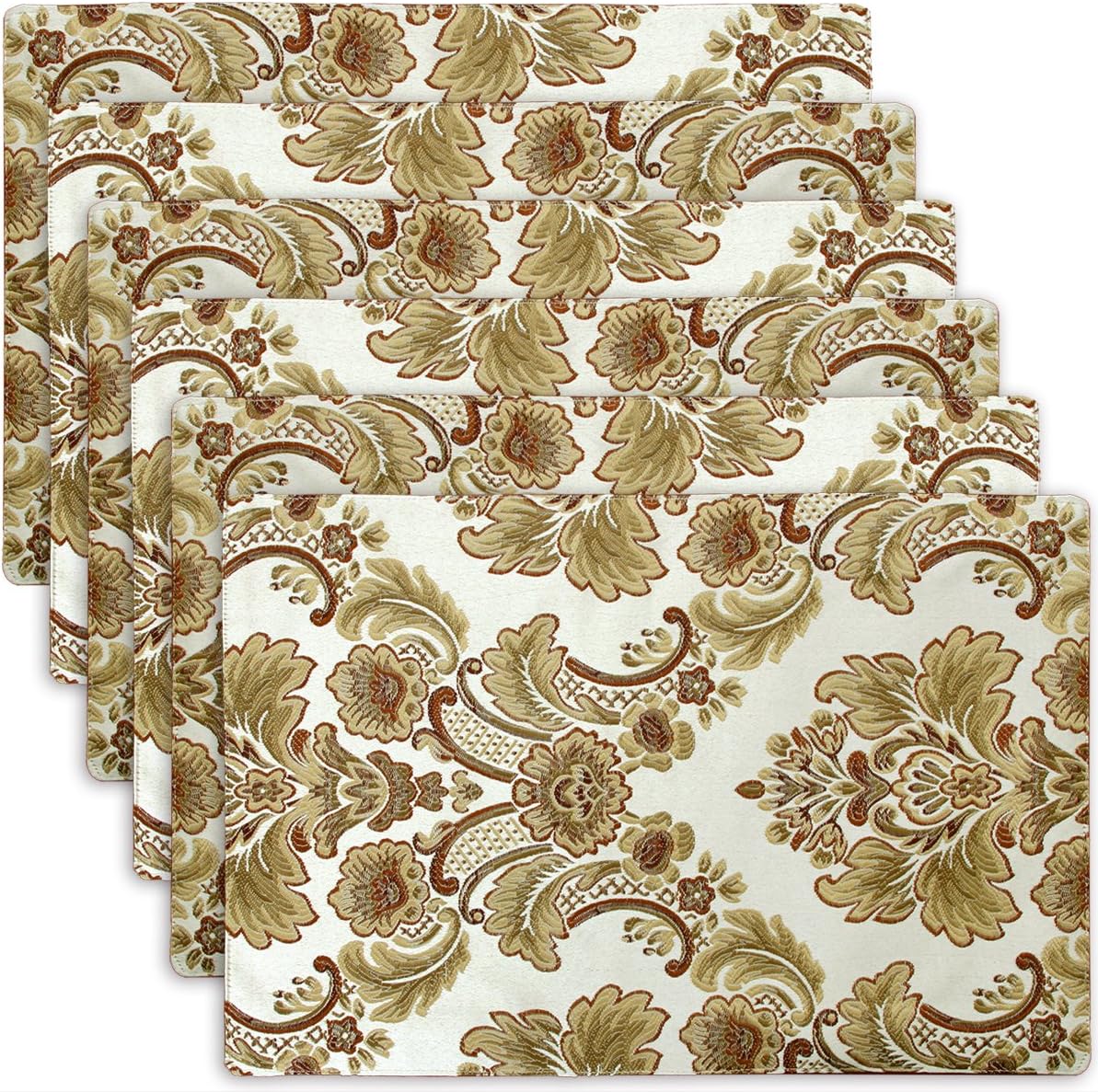 Luxury Damask Table Placemats (12x18 inch) Set of 6 Amazon.ca Home