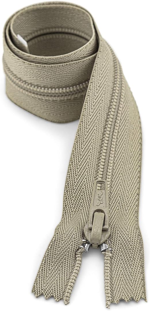 18 inch Separating Jacket Zippers for Sewing 24PK (Beige)