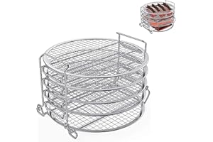 Moyios Dehydrator Rack Stainless Steel Stand Ninja Foodi Air Fryer Accessories. Dehydrator Rack for Ninja Foodi 6.5 & 8 Qt and Ninja Pressure Cooker, Compatible with Instant Pot Duo Crisp 8 Qt