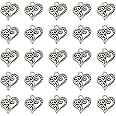 Craftdady Tibetan Silver Dangle Pendants Metal Antique Charms Hanging Ornament Star Bee Heart Vintage Pendants Seahorse Eiffel Tower Footprint Pendant for Jewelry Necklace Bracelet Earring Making