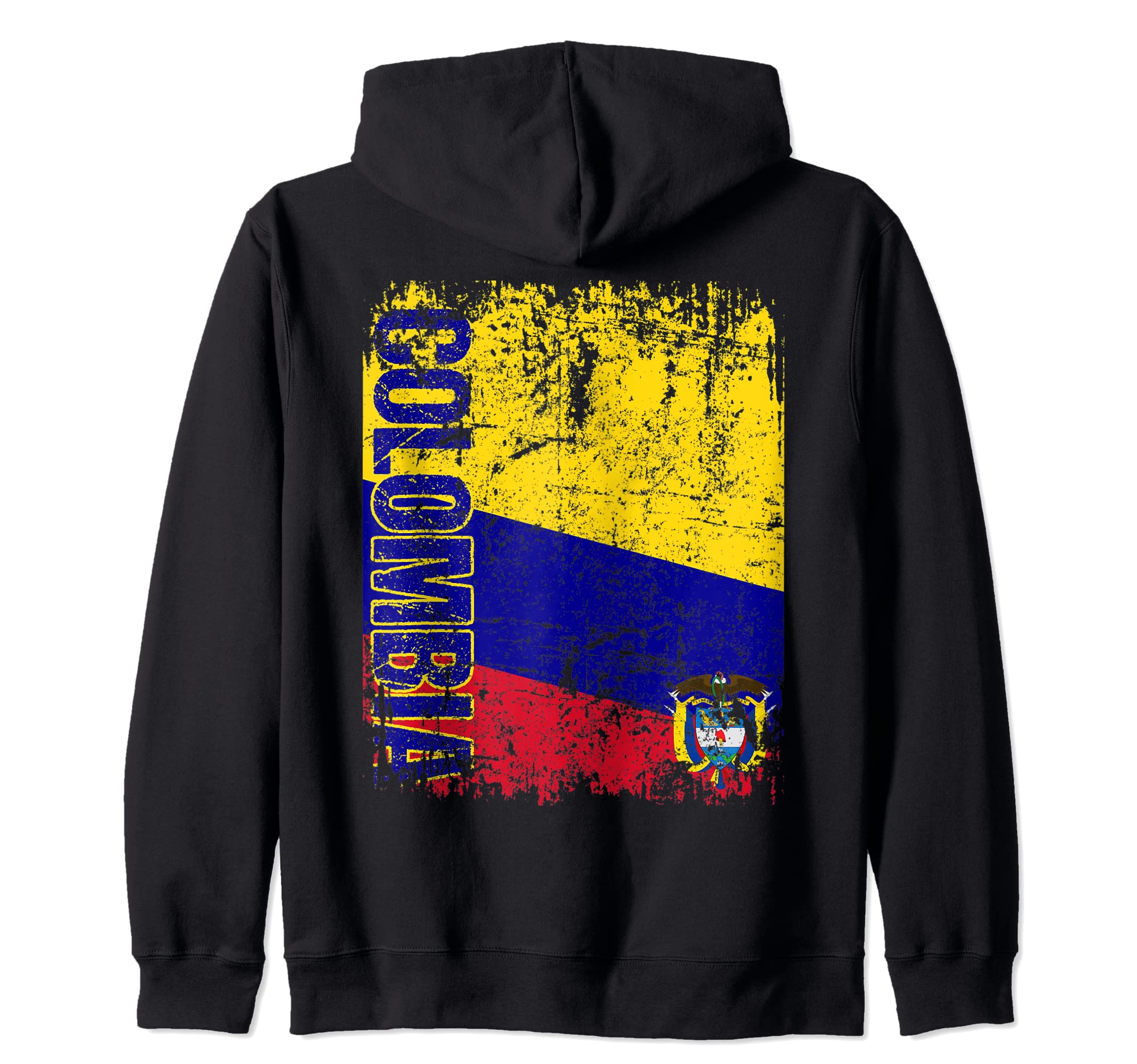 COLOMBIA Flag Vintage Distressed COLOMBIA Zip Hoodie