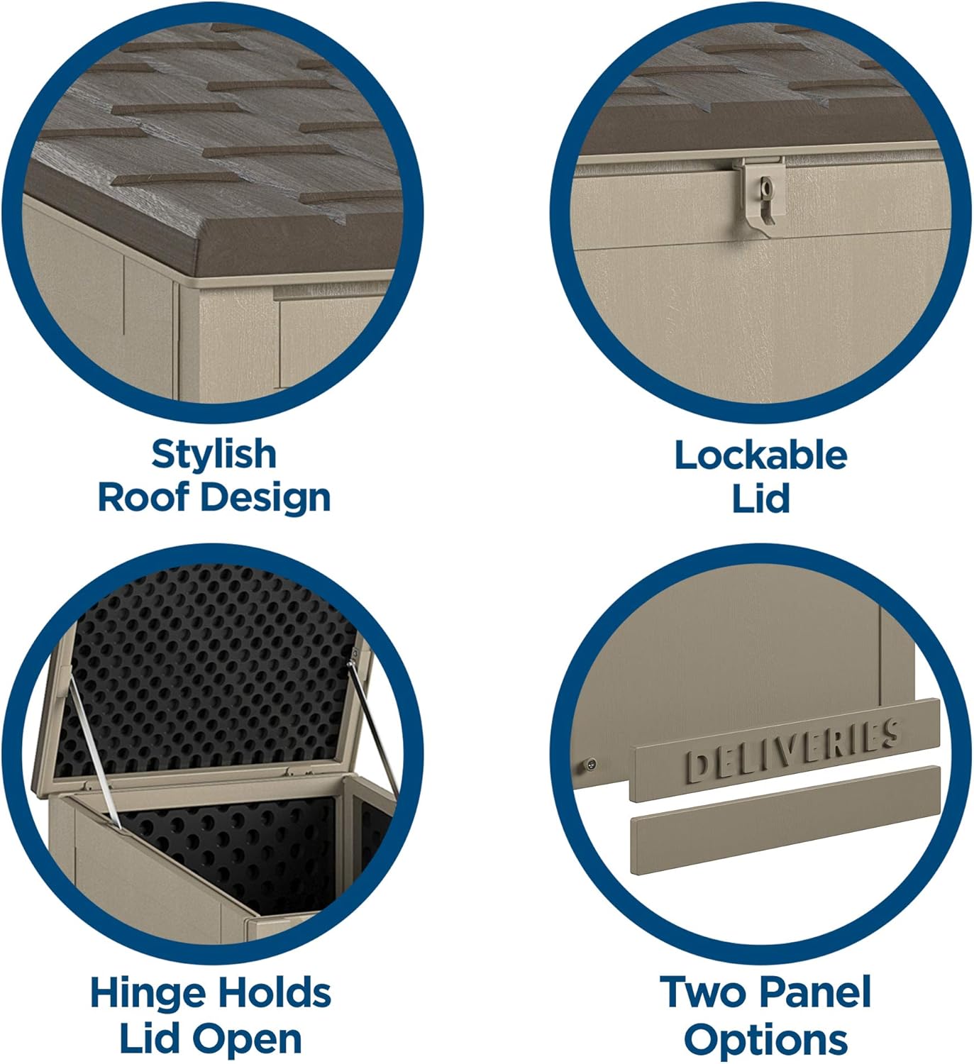 Cosco Outdoor Living 88333BTN1E, Large Lockable Package Delivery and Storage Box, 6.3 Cubic feet, Tan BoxGuard - - 