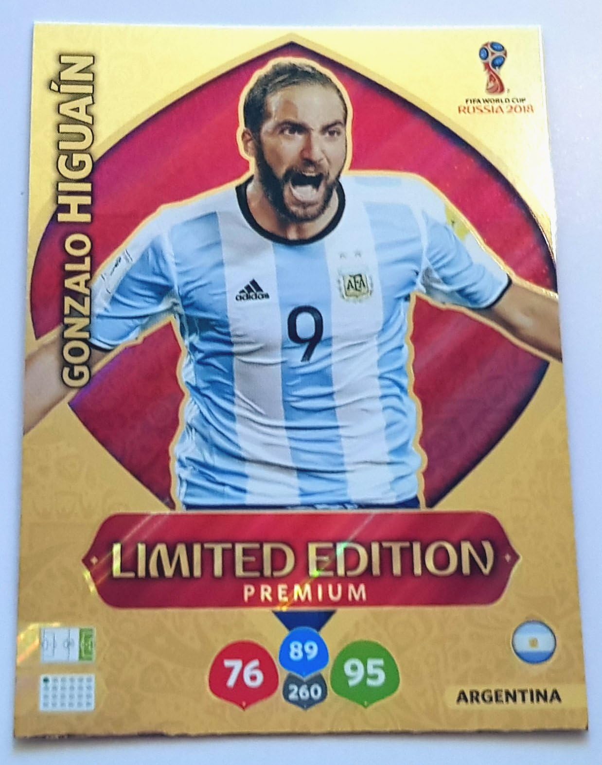 FIFA World Cup 2018 ADRENALYN XL Russia - Gonzalo HIGUAIN Premium Limited Edition Trading Card - Argentina