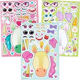 JOYIN 36 Pcs Make-a-face Sticker Sheets Unicorns Kids Party Decor view 5