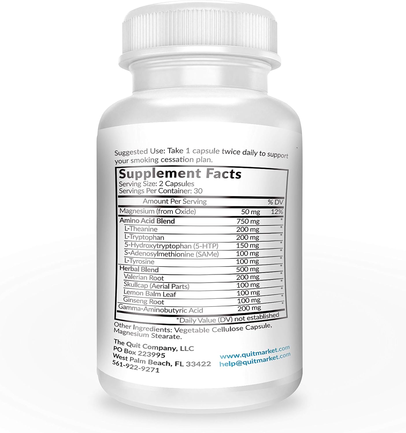 Quit Support Natural Stop Smoking Support 60 Capsules (1 Month Supply): Health & Personal Care