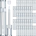 Hsei 100 Pcs Clear Lip Gloss Tubes 5 ml Empty Lip Gloss Tubes Bulk Wand Lip Balm Containers with Lids Cosmetic Lip Gloss Bottles with Rubber Stoppers for Eyelash Growth Liquid DIY Makeup Girls