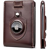 SERMAN BRANDS RFID Blocking Slim Bifold Genuine Leather Minimalist Front Pocket Wallets for Men with Money Clip Thin Mens