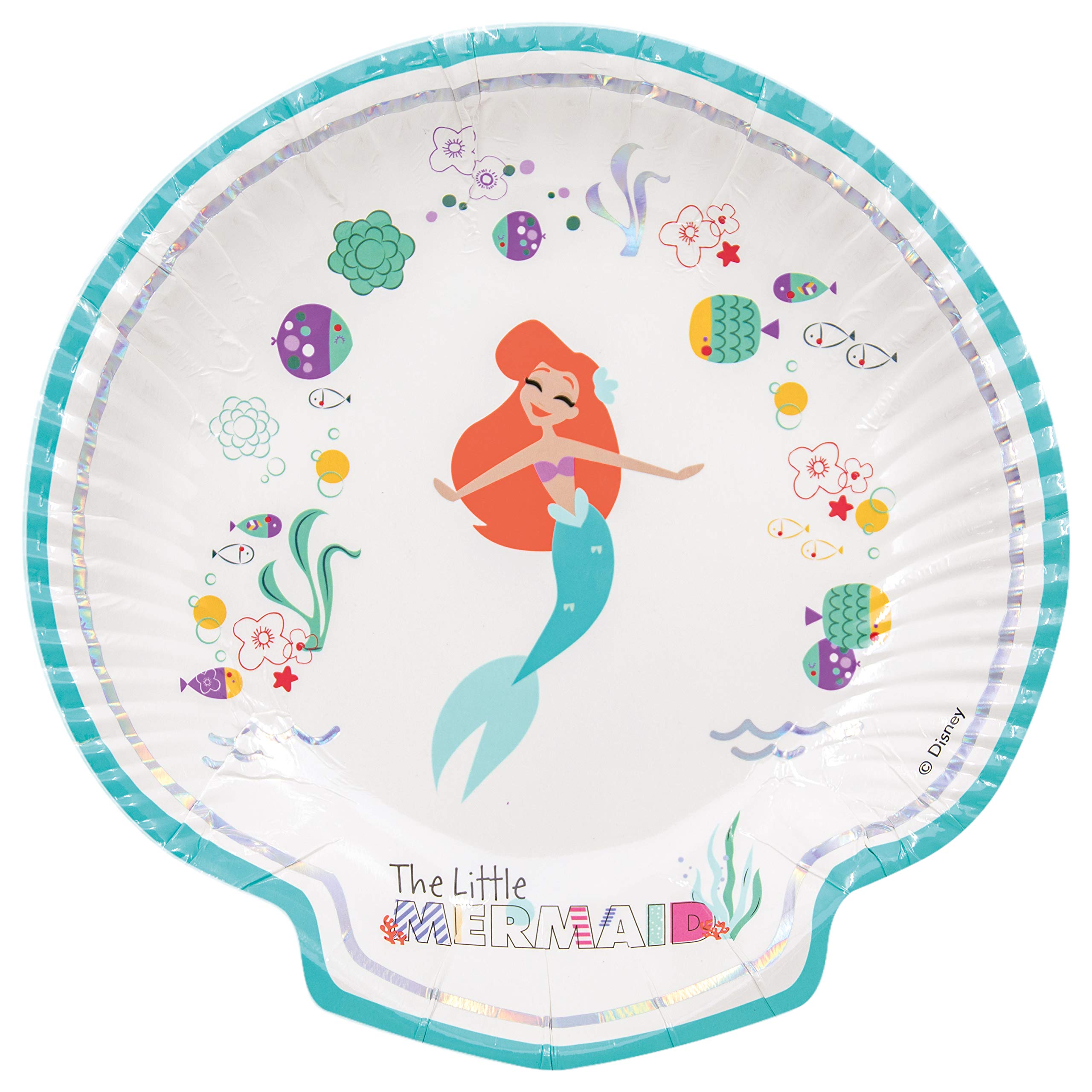 Ariel Under The Sea 23 cm Shaped Plate MET - Pack of 4