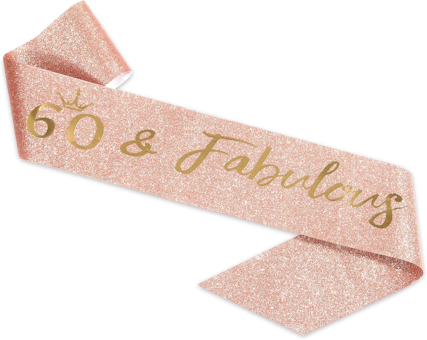SZHUIHER 60th Birthday Sash and Tiara for Women Rose Gold Birthday Sash Crown 60 & Fabulous Sash and Tiara for Women 60th Birthday Gifts - Image 5
