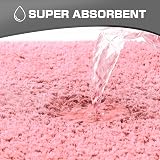 wyewye Microfibre Bath Mat 2cm Thick 40x60cm Pink Ultra Absorbent Non-Slip view 5