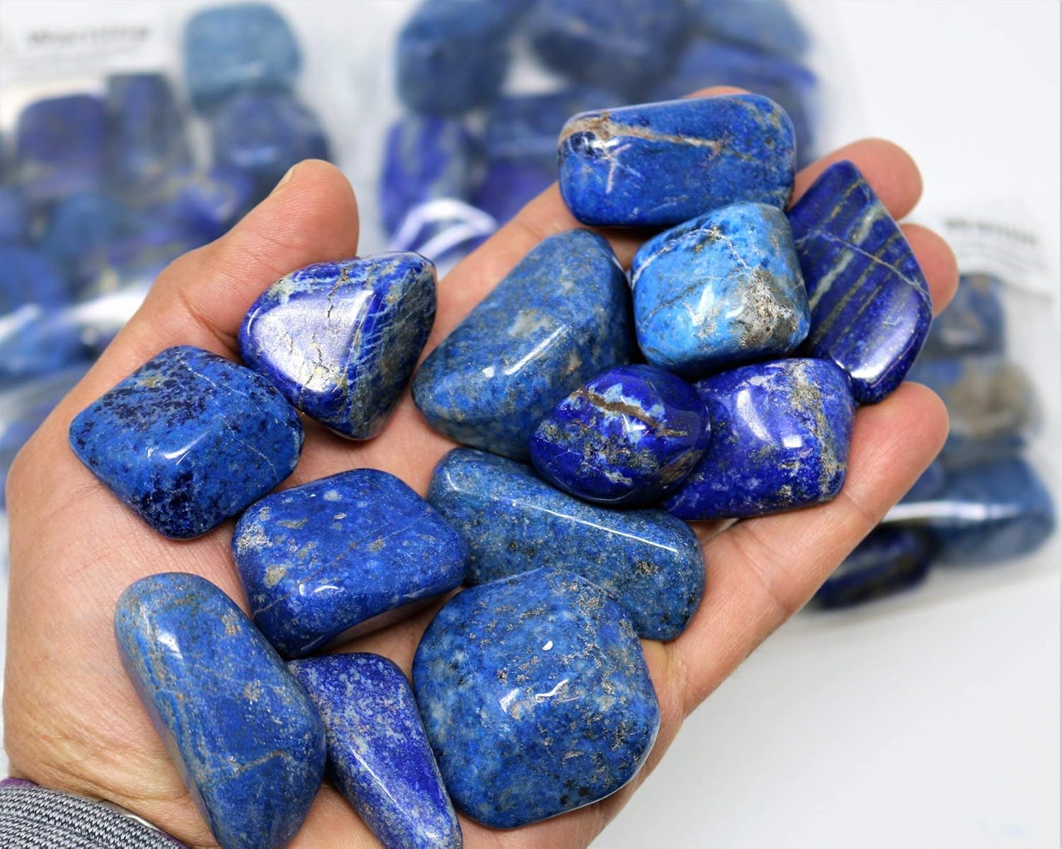 Marcopolo Gems 1/2lb Bulk Natural Lapis Lazuli Hand Polished Tumbled Stones 1.0” to 1.5” inch XXL Large AA Grade Stones: Kitchen & Dining