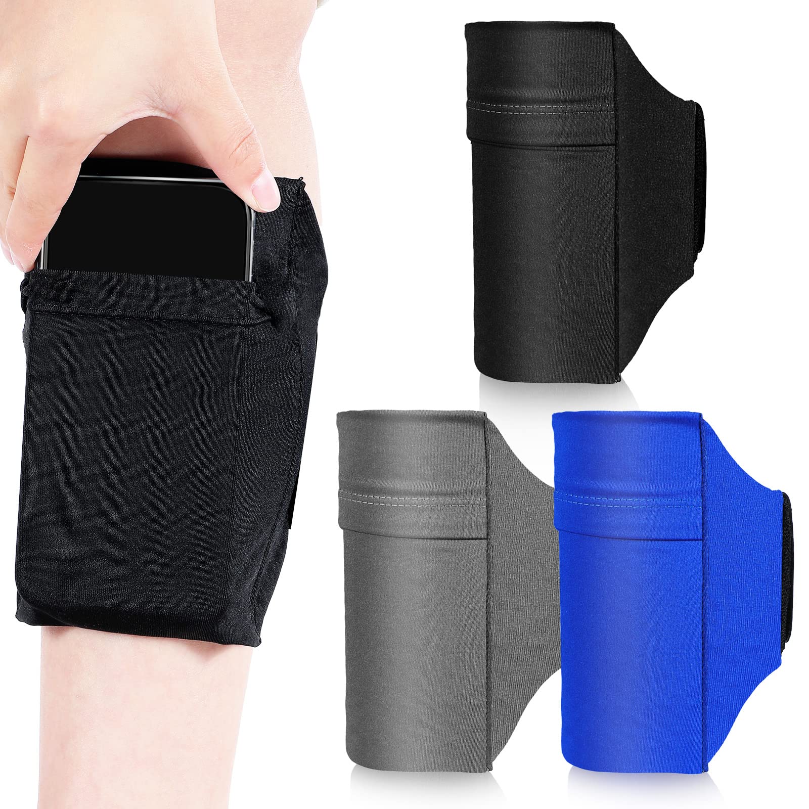Photo 1 of Bonuci 3 Pack Cell Phone Leg Strap Leg Phone Holder Calf Band Armband Ankle Wallet with Adjustable Non Slip Strap for Women Men Running, Walking, Equestrian, Motorcycle or Hiking