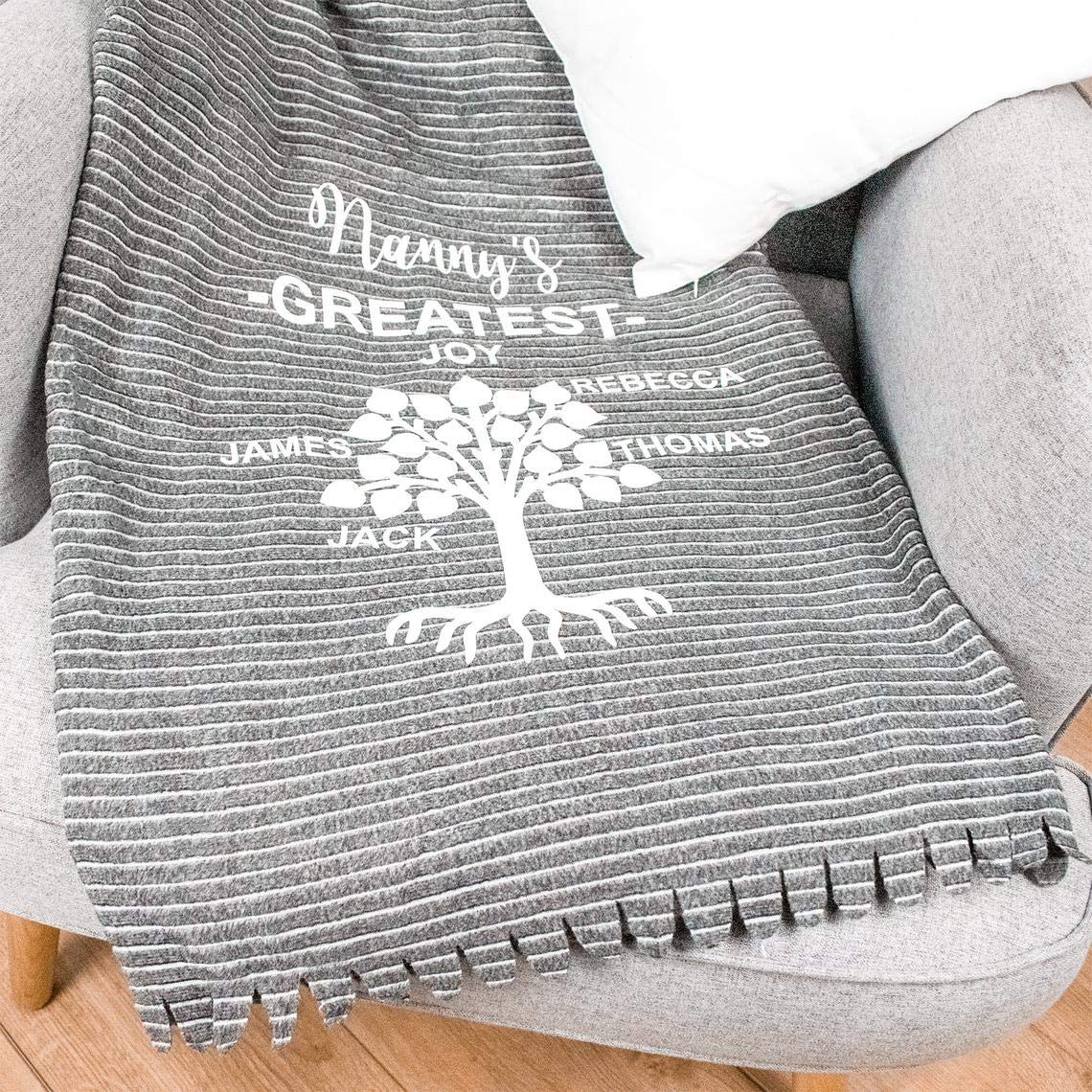 Personalised Nanny Gift Christmas Blanket, Nan Blanket Gift, Christmas