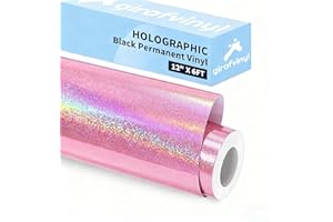 Gorgeous Glossy Holographic Glitter Mermaid Pinky Rose Gold Adhesive Craft Vinyl 12 Inch X 6 Feet for Cricut, Silhouette & Ca