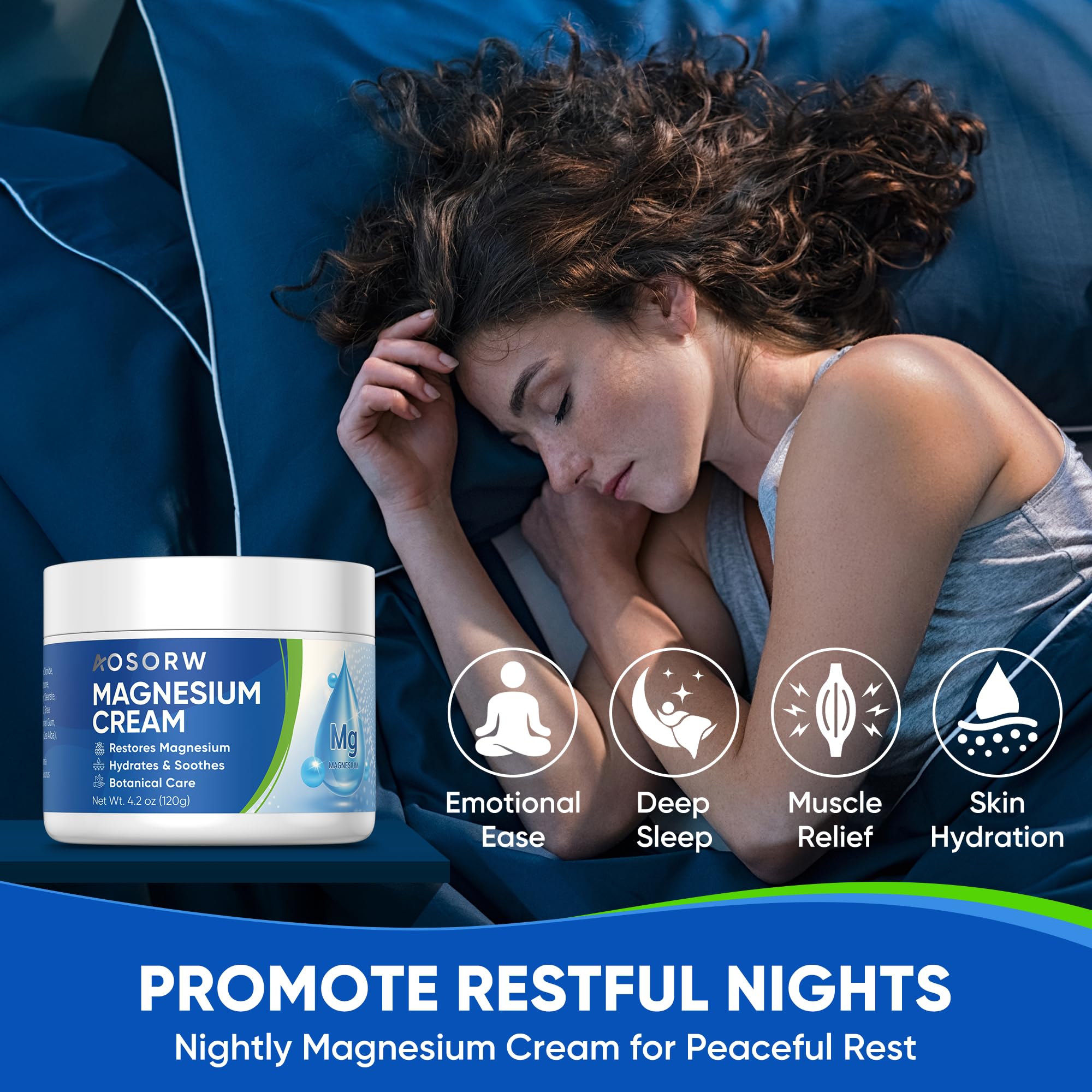 Topical Magnesium Cream for Sleep – Soothing Magnesium Lotion for Legs, Feet, and Body – Infused with Natural Herbal Extracts – 4.2oz / 120ml (Pack of 1)
