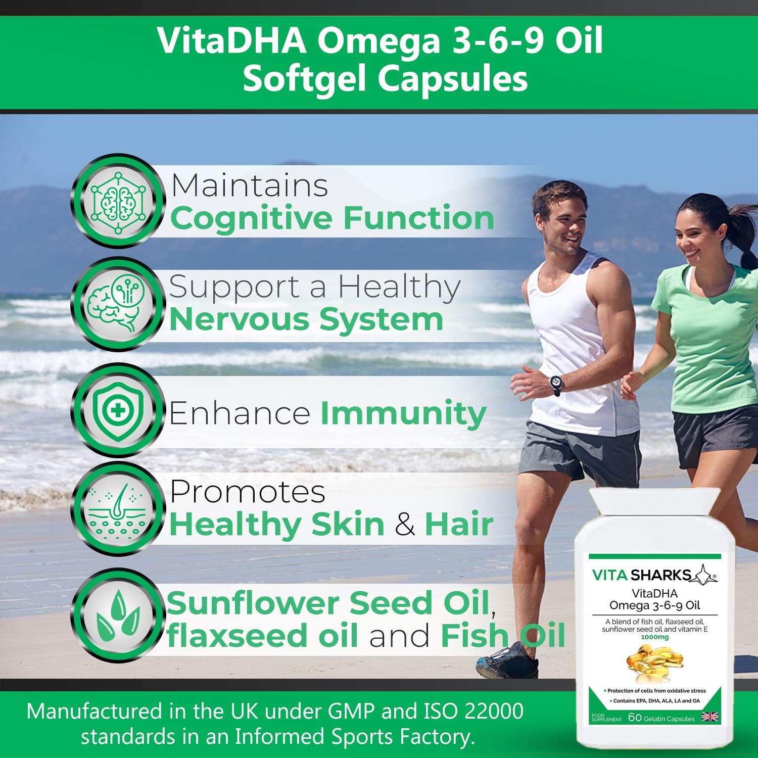 Omega 3-6-9 Oil with Essential Potent EPA, DHA & Vitamin E to Enhance Growth & Development of Eyes & Brain Whilst Boosting Immunity - Image 3