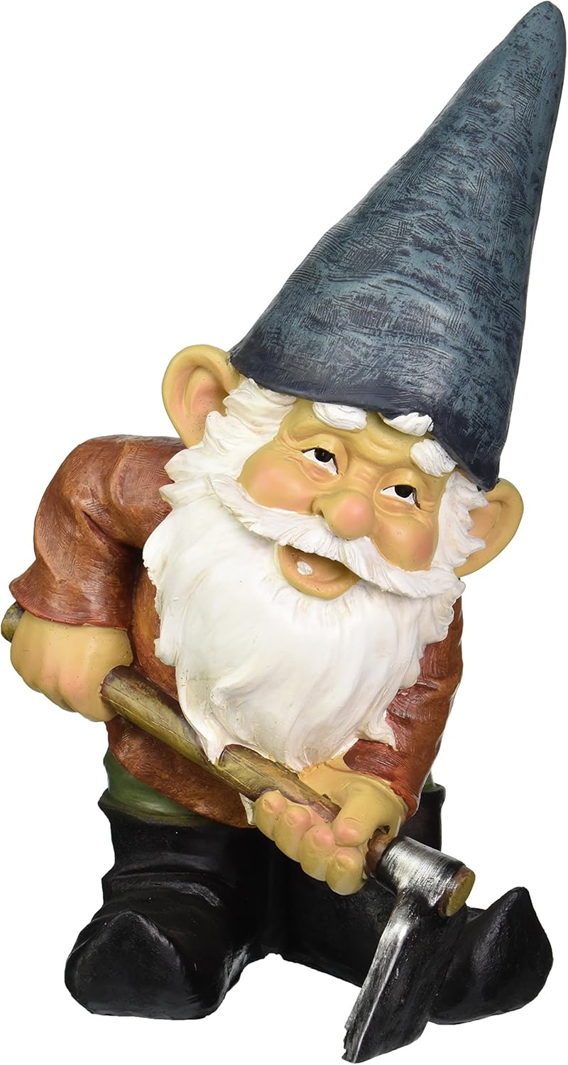 Garden Gnome Statue Bulldoze the Dirty Hoe Outdoor Garden Gnomes