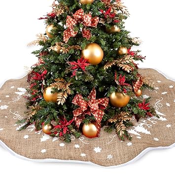 Willkey Weihnachtsbaum Rock Jute Weihnachtsbaumdecke