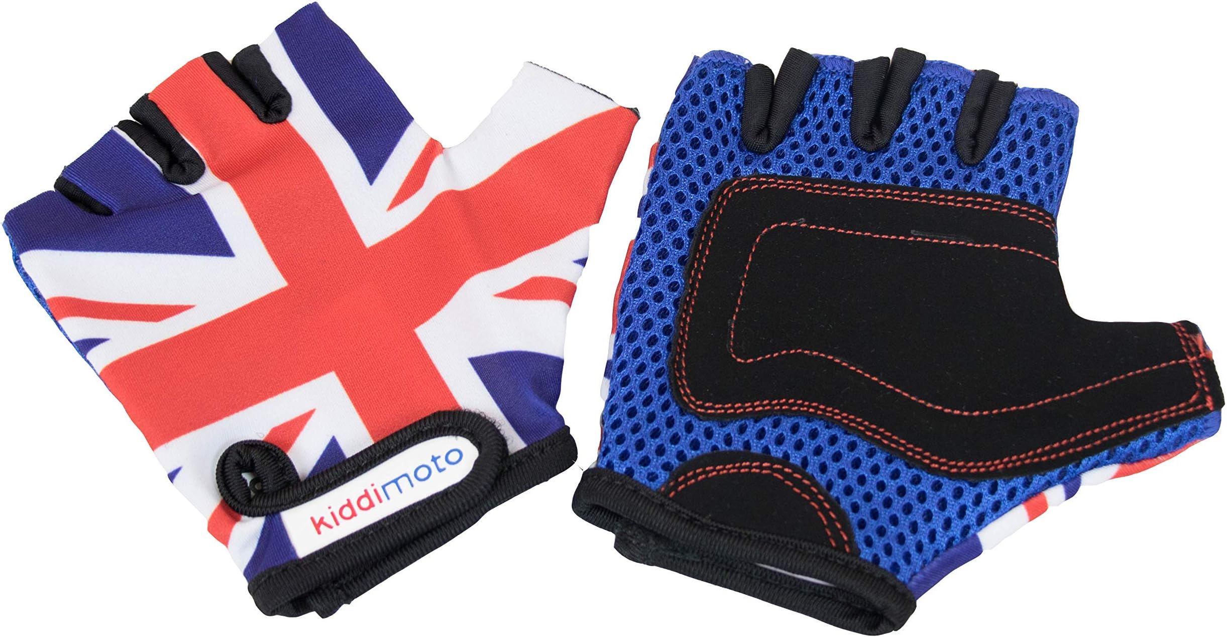 Kiddimoto Kids Toddler Fingerless Gloves for Balance/Pedal Bikes and Scooters (Union Jack)