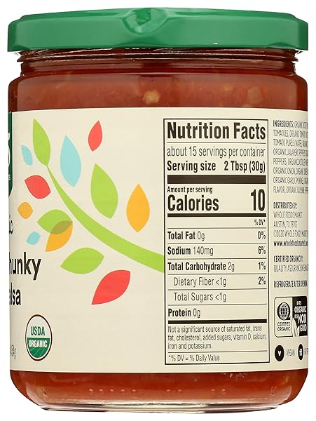 365 BY WHOLE FOODS MARKET, ORGANIC THICK & CHUNKY MILD SALSA, 16 OUNCE