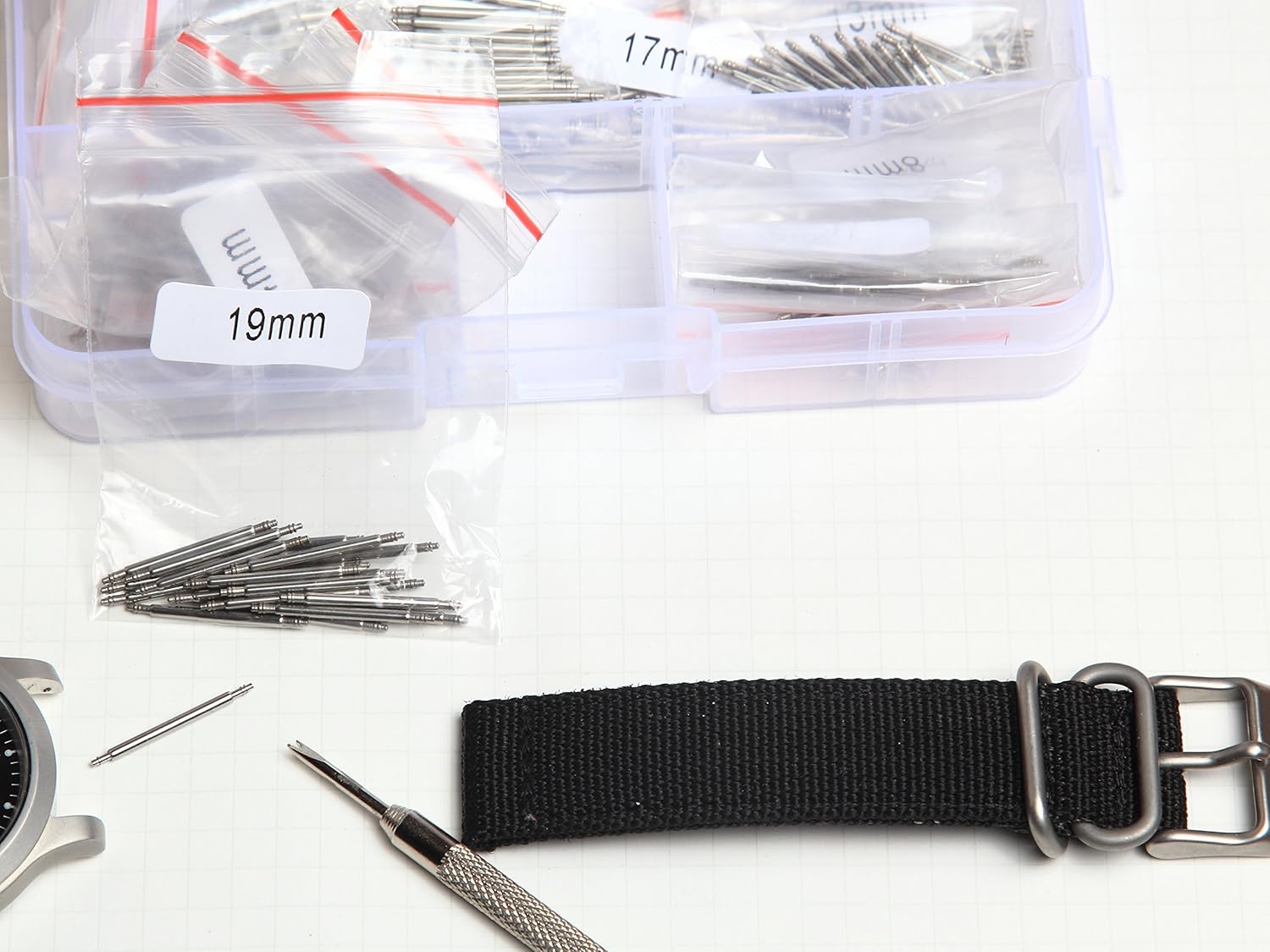 Ginsco 360 Pcs 6-25mm Stainless Steel Watch Band Spring Bars Link Pins with Strap Link Pin Remover Watch Repair Kit: Watches