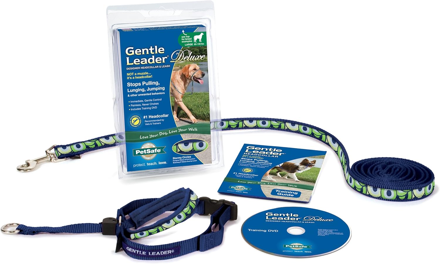 PetSafe Gentle Leader Deluxe Headcollar, Large, Stormy Circles Amazon.co.uk Pet Supplies