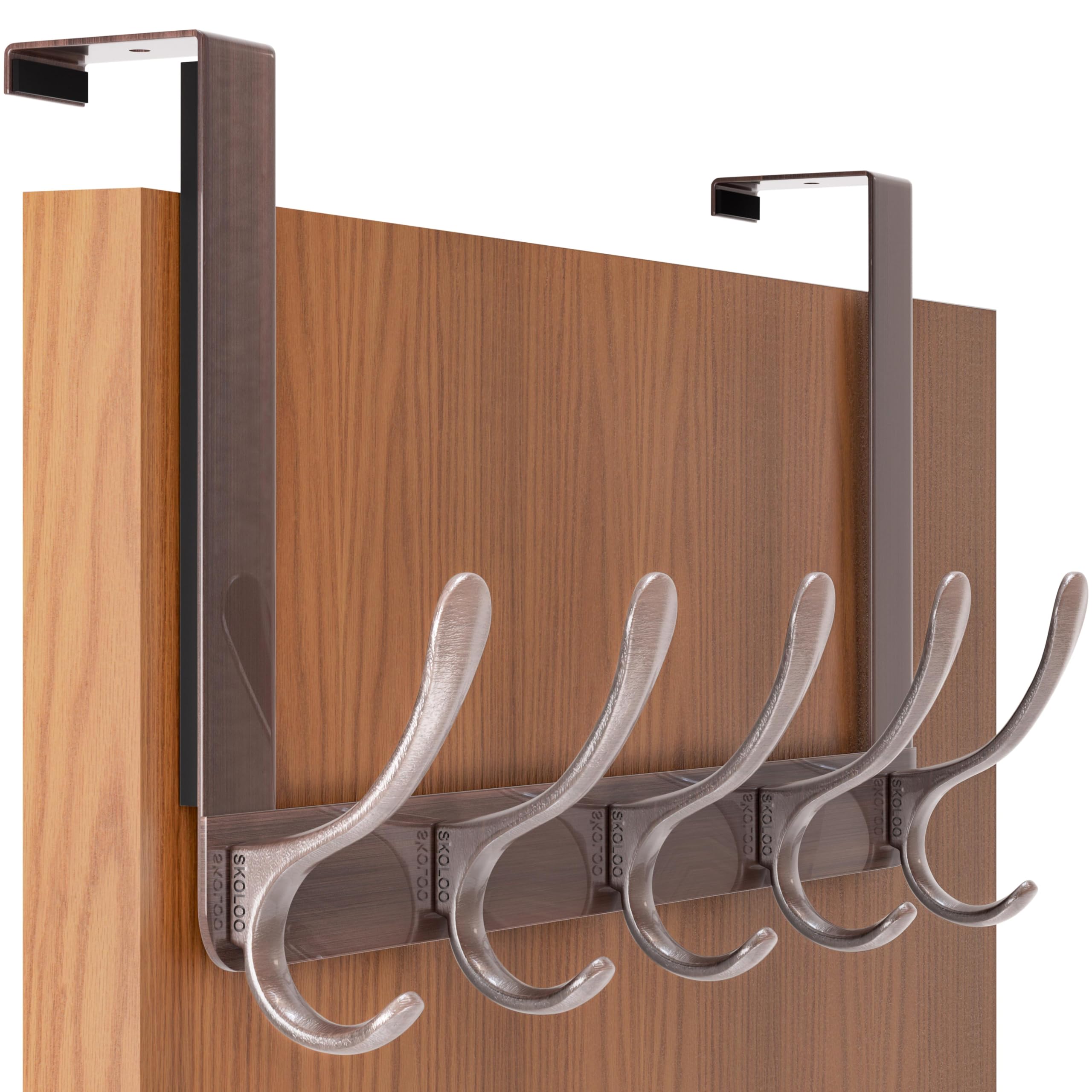 SKOLOO Over The Door Hook, Coat Hooks for Hanging Clothes, Towels, Coats, Hats, Over The Door Towel Hook, Retro Red, Assembly Required