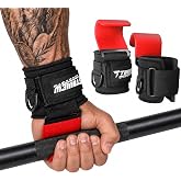 Weight Lifting Hooks with D-Ring, Gym Hooks for Cable &amp; Deadlifts | Strong grip, Works cable, Heavy duty, Wrist comfort, No slip, Easy use