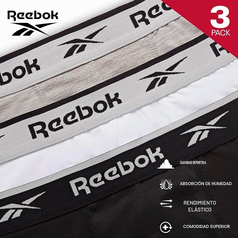 Mochila de boxers masculinos Ainslie | Pack de 3 boxers desportivos masculinos, respiráveis e elásticos | Roupa interior masculina, boxers masculinos preto/branco/cinzento