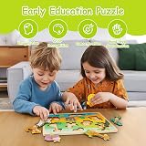 Funsland Wooden Animal Peg Puzzles for Toddlers Montessori Learning view 3