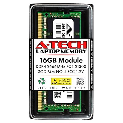 A-Tech 16GB DDR4 2666MHz PC4-21300 (PC4-2666V) CL19 SODIMM 1.2V 260-Pin Non-ECC SO-DIMM Laptop Notebook RAM Memory Module