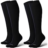 LEVSOX Thick Cotton Compression Socks for Women&Men 20-30mmHg Knee High Cute Support Sock for Nurses, Pregnancy, Travel