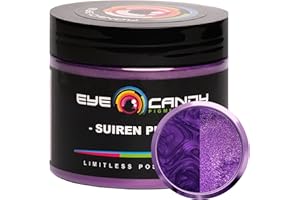 Eye Candy Pigments Premium Purple Mica Powder - Suiren Purple (50gr) - for Epoxy, Resin, Soap, Paint, Woodworking, Acrylic Pouring, Bath Bombs, Fishing Lures - DIY Arts and Crafts Additive