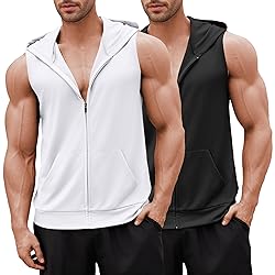 COOFANDY Men 2 Pack Fitness Tank Top Cotton Cutoff