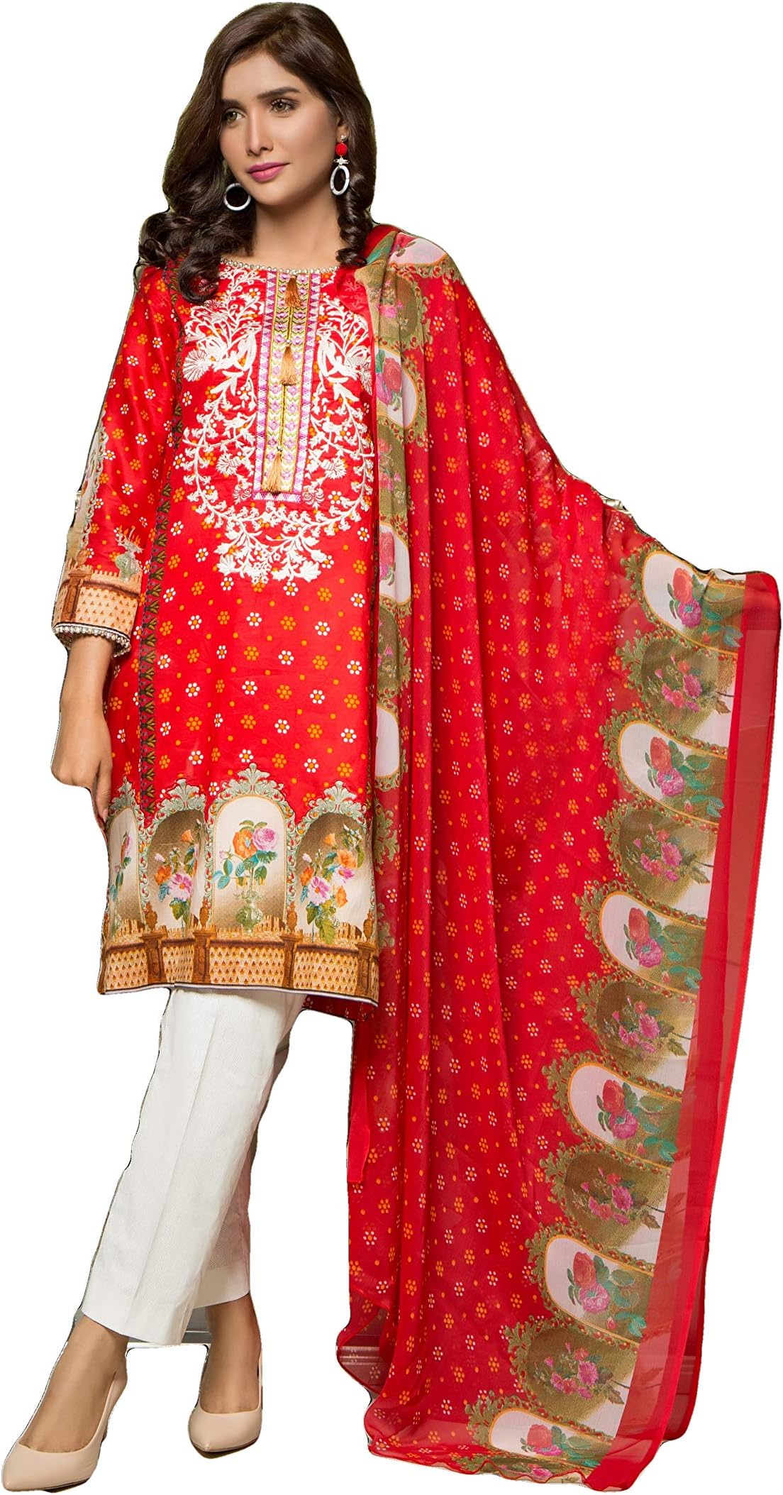 IshDeena Pakistani Dresses for Women Ready to Wear Salwar Kameez Ladies Suit - 3 Piece Printed and Embroidery