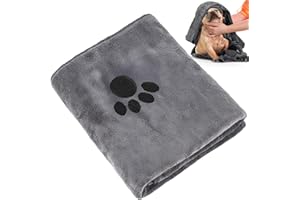 Opvixi Dog Towels for Drying Dogs Large, Absorbent Microfiber Dogs Bath Towel, 55 x 27.6 Inch Soft Pet Grooming Towel, Dog Shower & Bath Supplies(Grey)