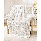 UINIU Super Soft Fluffy Faux Fur Throw Blanket for Couch, Fuzzy Sherpa Fleece Cozy Warm Gifts for Women, Room Decor Christmas Plush Thick Throw for Men, Minky Teen Gifts Winter Bedding, 50" x 60"