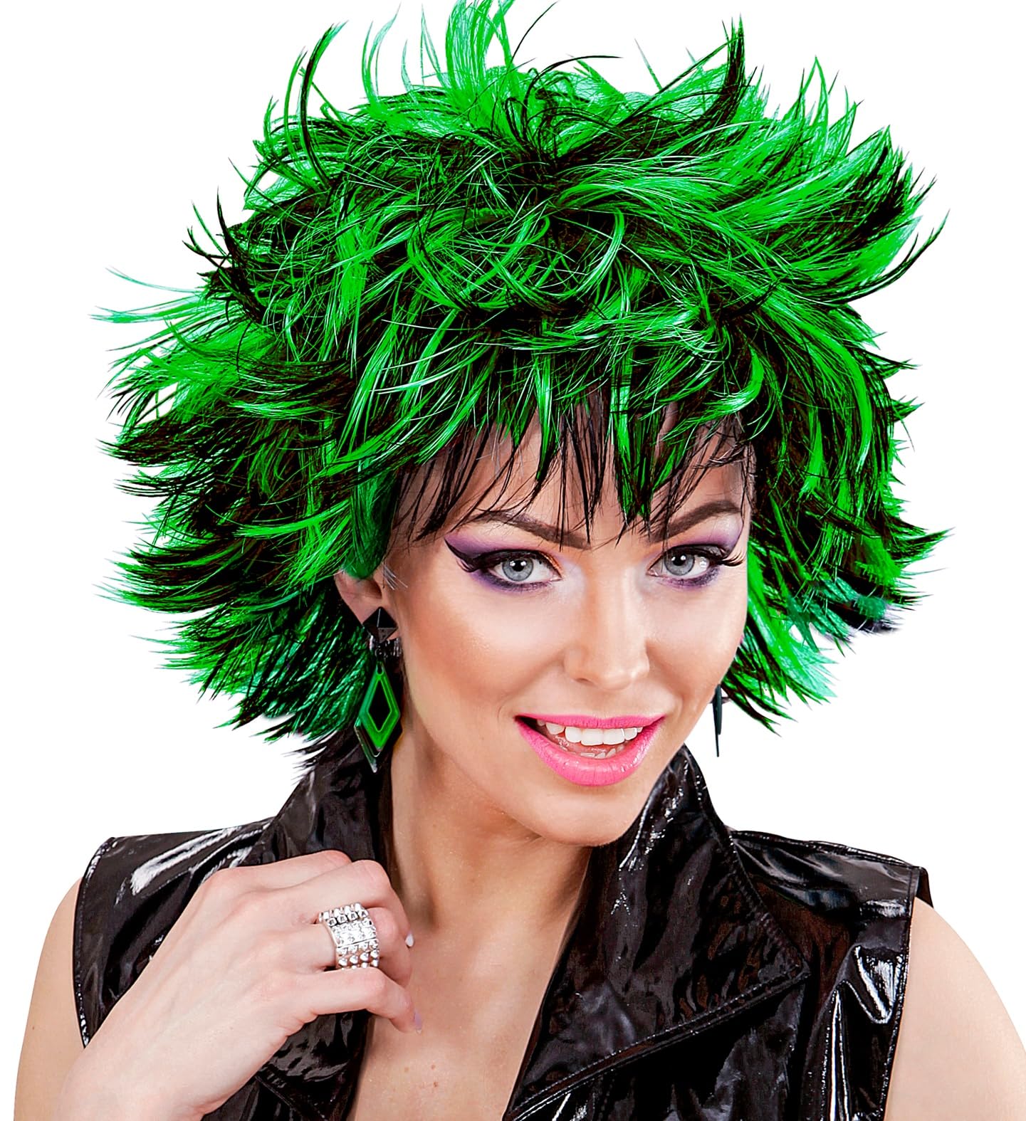 Widmann 04416 ? Two Tone Gesträhnte Wig, Short, Green