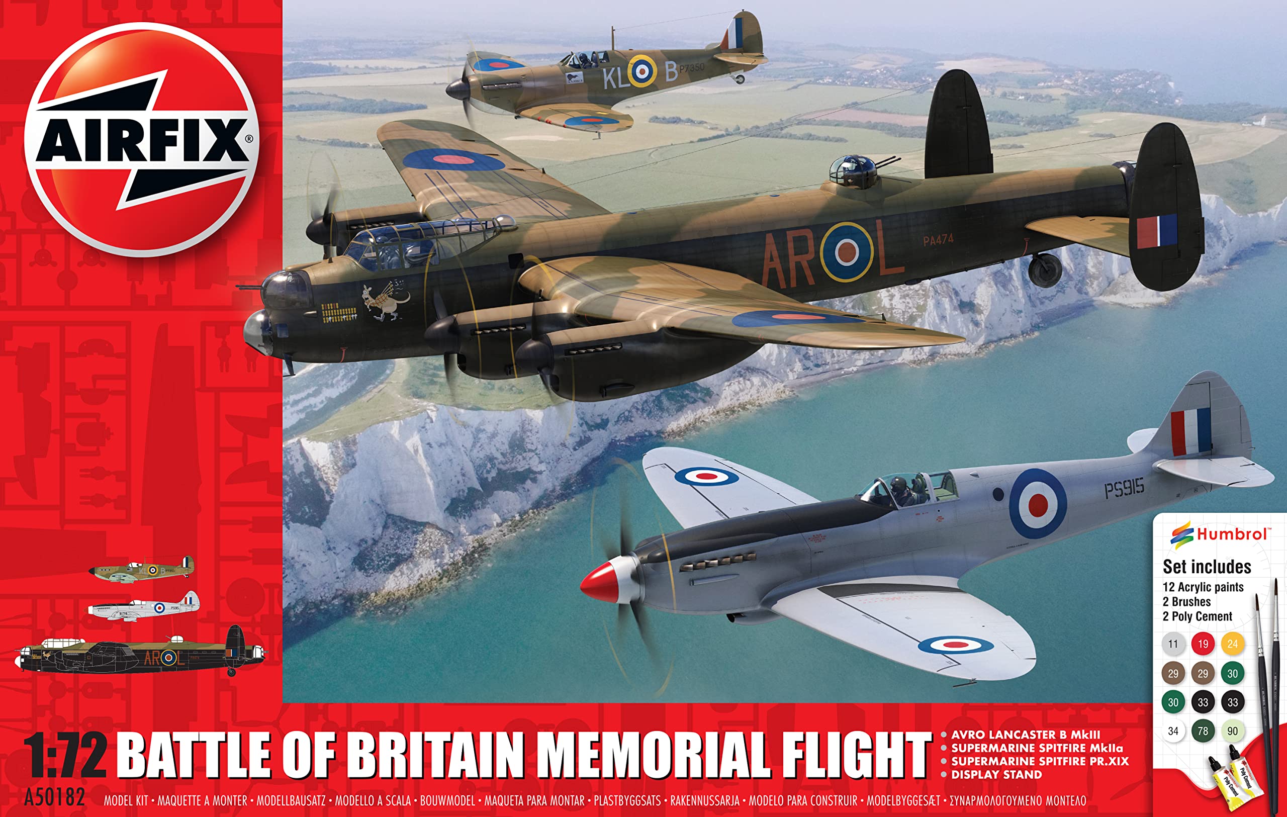 Airfix Aircraft Model Building Kits - Battle of Britain Memorial Flight Miniature Craft Kit, 1/72 Scale Plastic Model Plane Kits for Adults to Build - Aeroplane Gifts for Men โ image 1