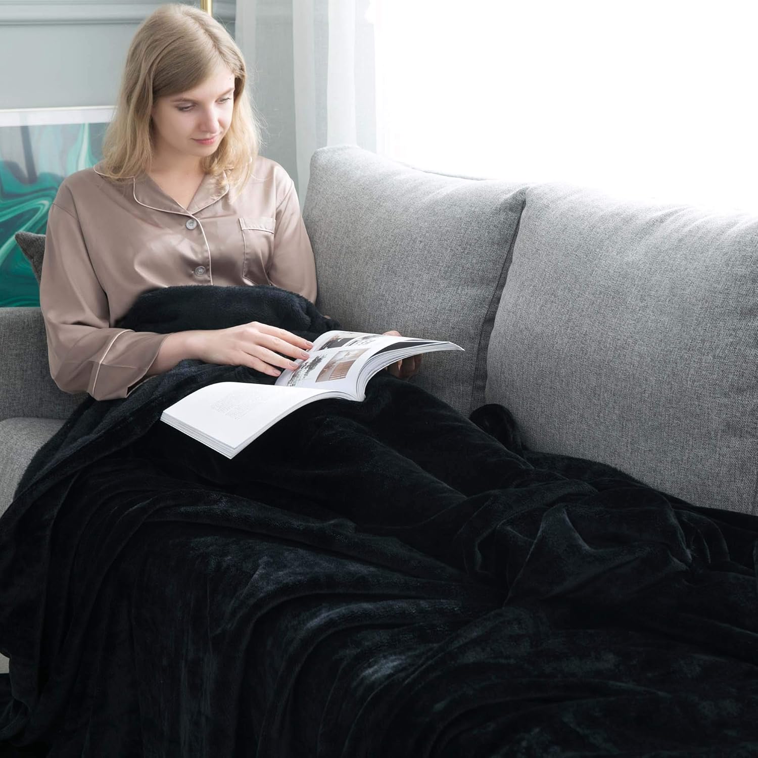 MOONLIGHT20015 Fleece Throw Blanket for Sofa - Image 4