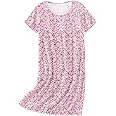Ekouaer Nightgowns for Women Cotton Sleepshirts Short Sleeve Nightshirt Tshirt Night Gown Casual Sleepdress Comfy Nightdress
