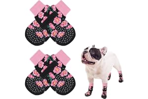 SCENEREAL Anti Slip Dog Socks for Hot/Cold Pavement, Double Sides Dog Boots & Paw Protectors to Prevent Licking Paws, Non Slip Anti Twist Small Medium Large Senior Dogs Socks for Hardwood Floors
