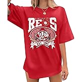 Baseball Shirt Women Oversized Game Day Fan T-Shirt Baseball Season Short Sleeve Tops