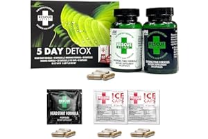 Rescue Detox 5 Day Permanent Detox Kit - 72ct Capsules | Comprehensive Full Body Cleanse with Bonus Instant ICE Caps
