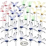 Seasonsky 30 PCS Dragonfly Garden Stakes, 2 Size Artificial Dragonfly Stakes Indoor Outdoor Yard Garden Flower Pot Decoration