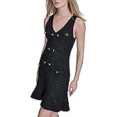 BCBG Women's Sleeveless V-Neck Stretch Knit A-line Mini Dress