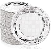 Funtery 50 Pcs Disco Plates 9'' Silver Paper Plates 70s Party Decorations Disposable Disco Dessert Dinner dish Dancing Queen Cowgirl Party Decorations for New Year's Eve 2026