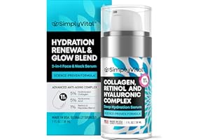 SimplyVital Collagen, Peptide & Retinol Moisturizer for Face, Neck & Décolleté – Lightweight Hydration for Daily Care – Made in USA – Hyaluronic Acid Cream – 1 fl.oz